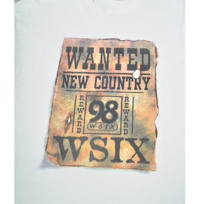 Vintage 98 WSIX Radio Wanted Single Stitch T-Shirt White XL