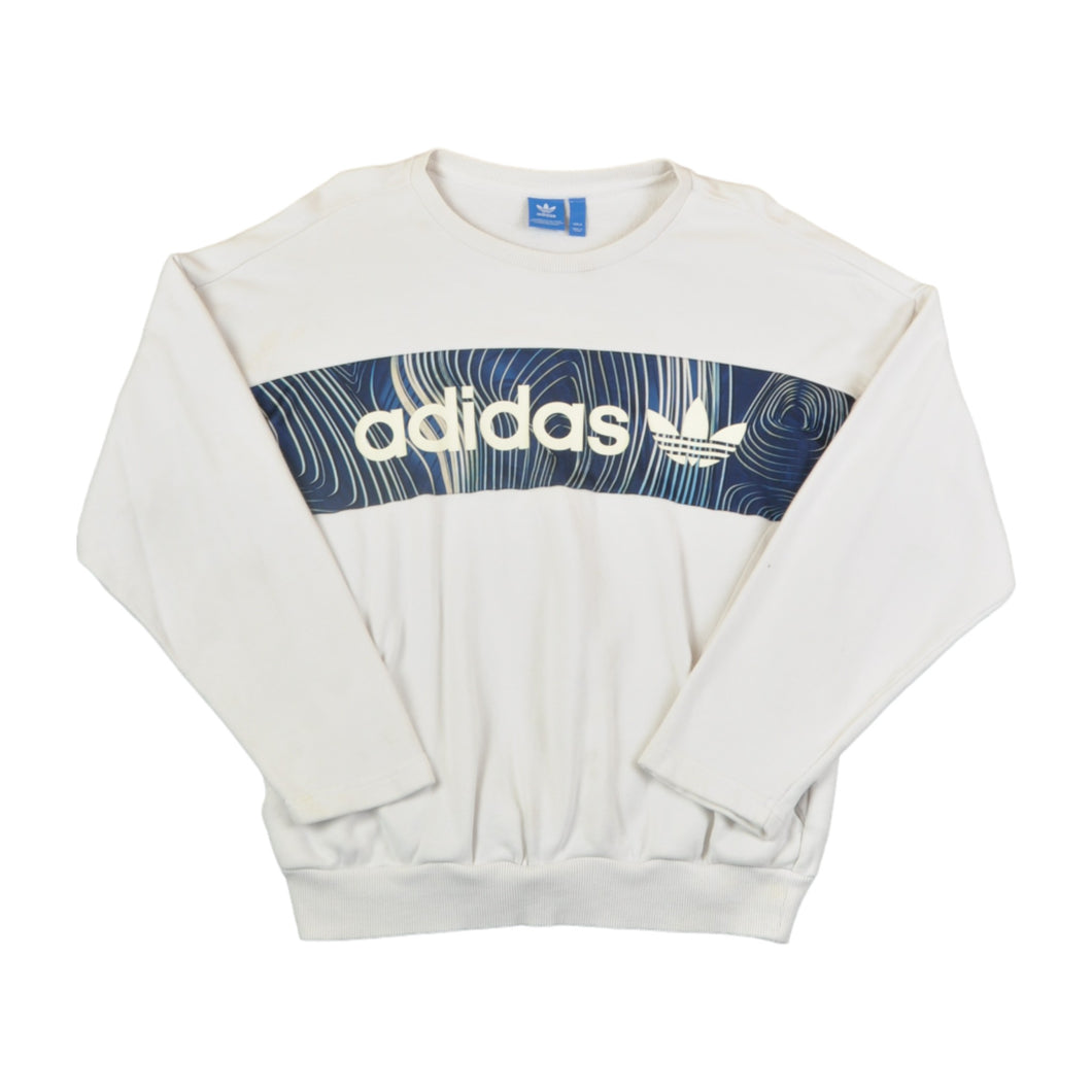 Vintage Adidas Crew Neck Sweatshirt White Ladies Small