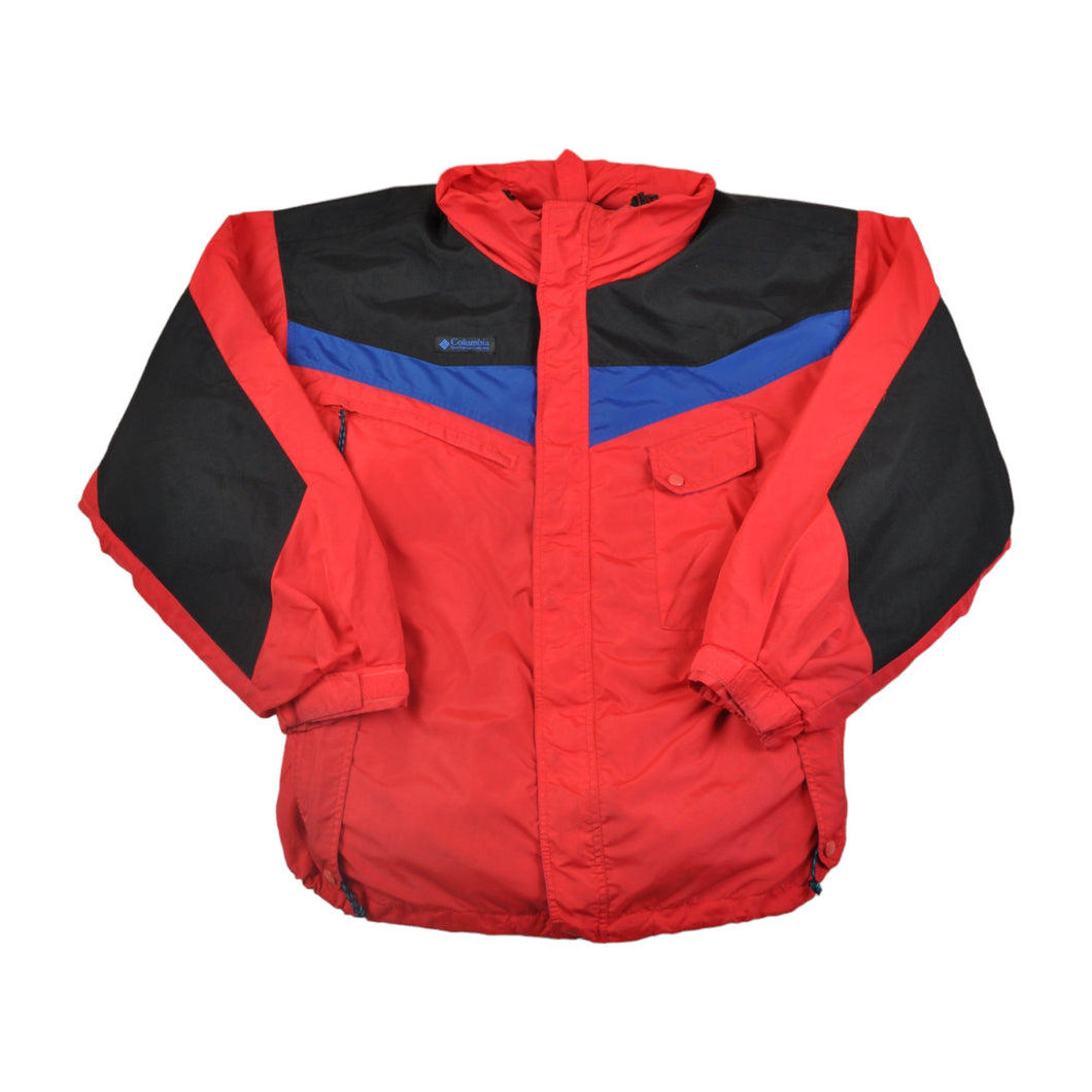 Vintage Columbia Jacket Waterproof Zip in Insulated Layer Red/Black XL