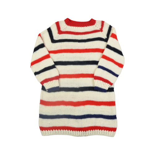 Vintage Knitted Jumper Retro Stripe Pattern Red/Blue Ladies Large