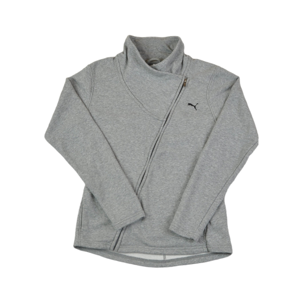 Vintage Puma Zip Up Sweater Grey Ladies Small