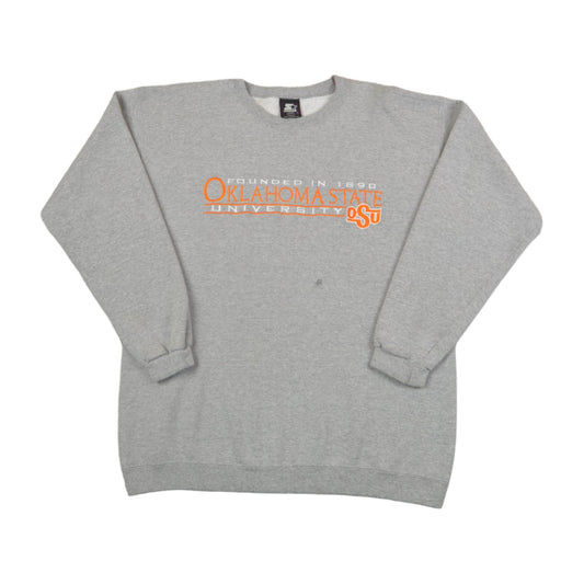 Vintage Starter Oklahoma State University Sweatshirt Grey Large