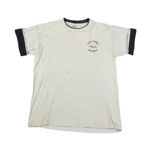Vintage 80s Softball T-shirt Grey Ladies Large