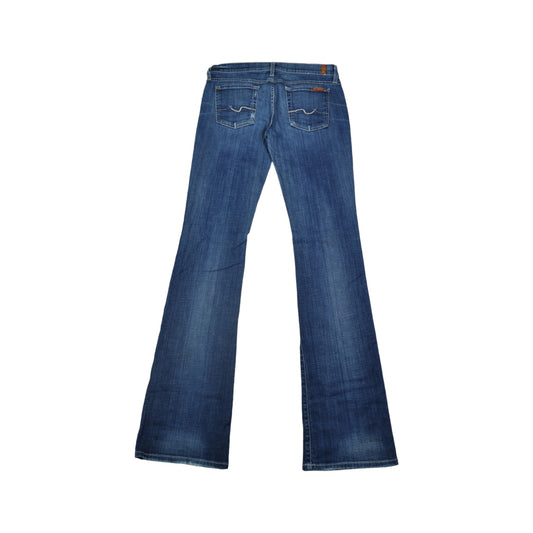 Vintage 7 For All Mankind Boot Cut Jeans Blue Wash Denim Ladies W32 L35