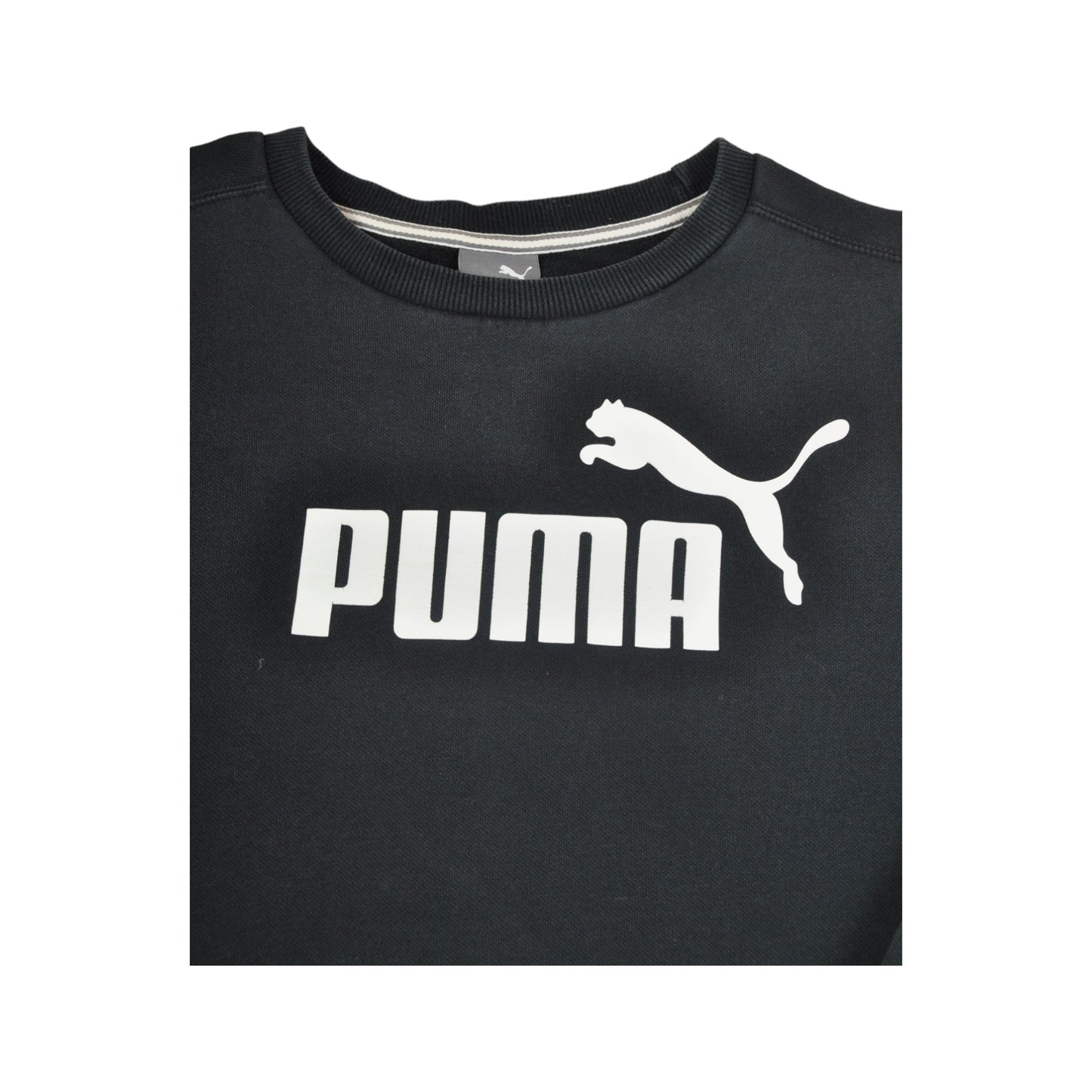Vintage Puma Crew Neck Sweatshirt Black Ladies Small