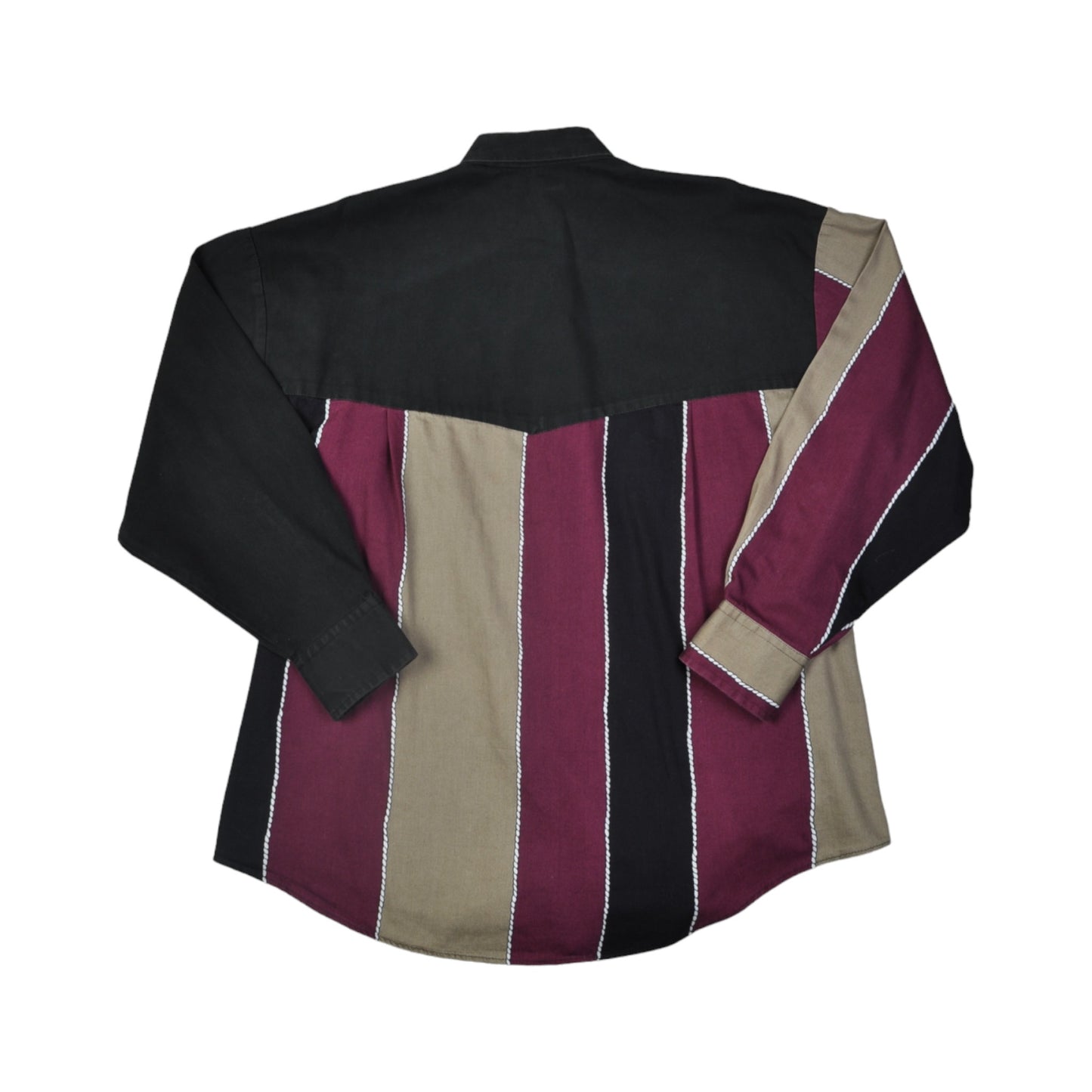 Vintage Shirt 90s Stripe Pattern Long Sleeve Purple XL