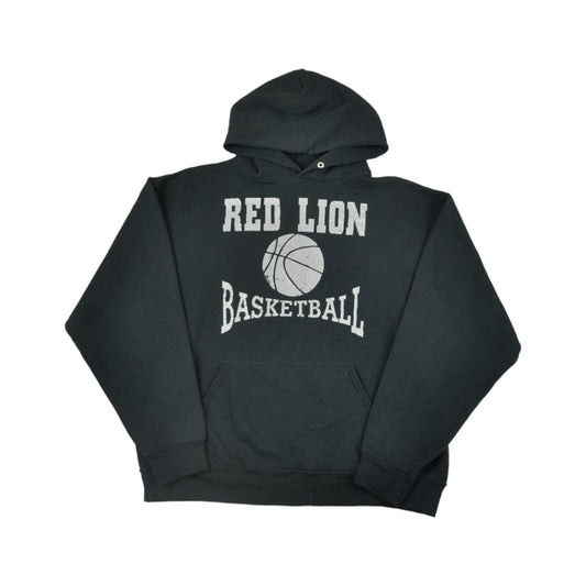 Vintage Red Lion Basketball Hoodie Sweatshirt Black Large
