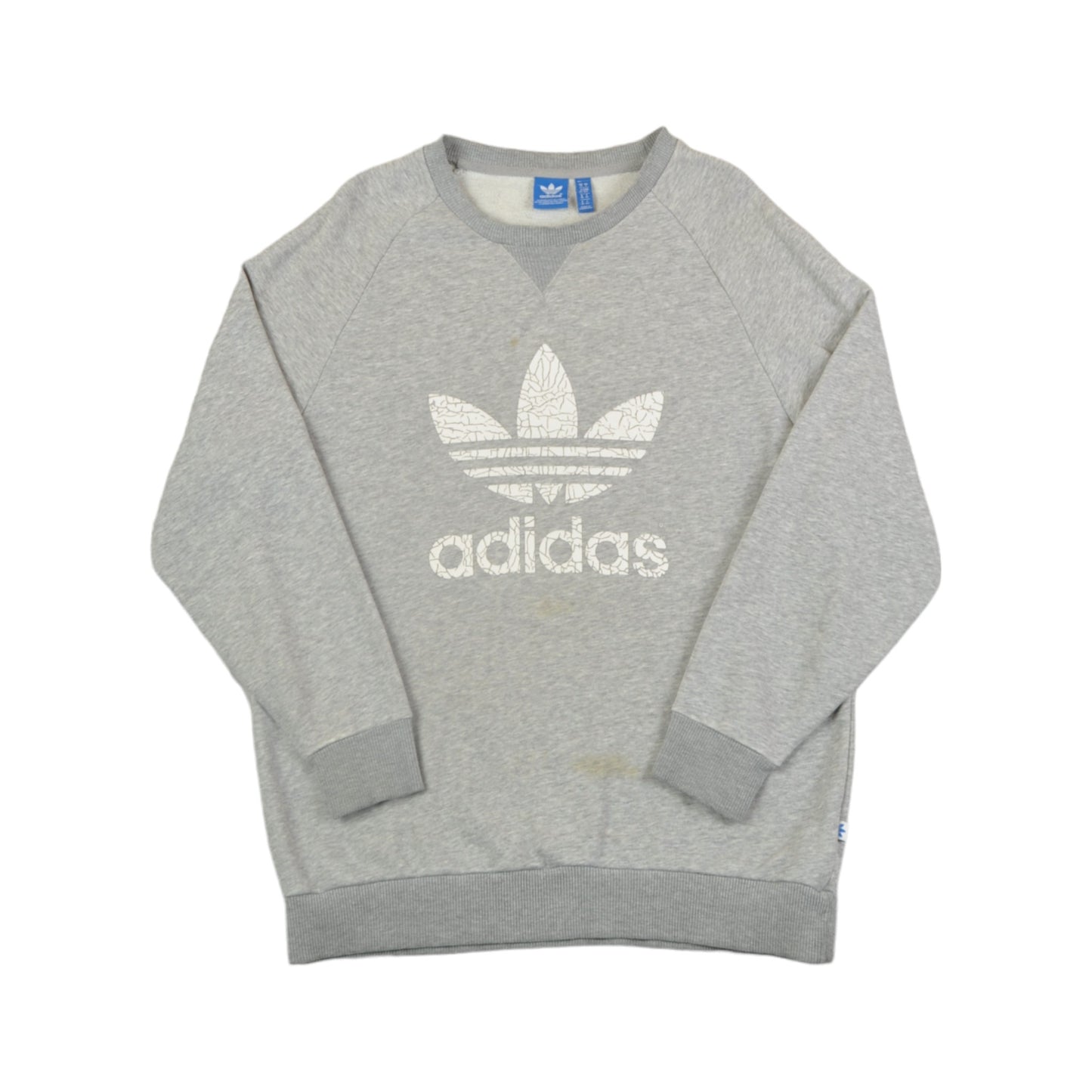 Vintage Adidas Crew Neck Sweatshirt Grey Ladies Small