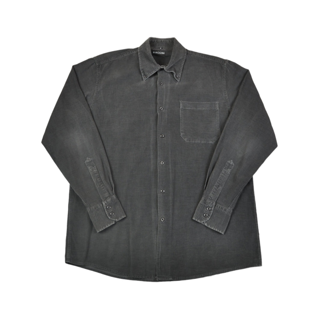 Vintage Corduroy Shirt Long Sleeved Grey Medium