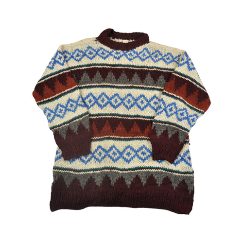 Vintage Knitwear Wool Sweater Scandi Pattern Ladies XL