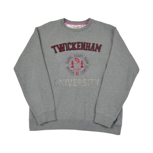 Vintage Twickenham University Sweatshirt Grey Medium
