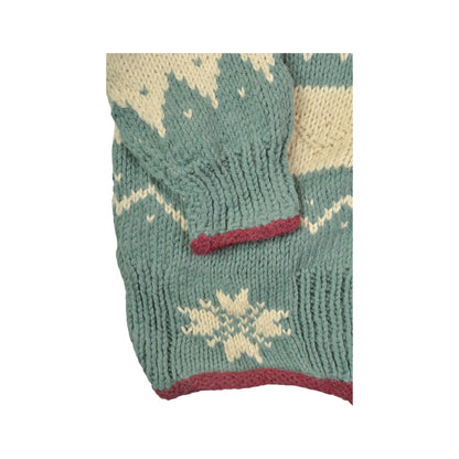 Vintage Knitwear Wool Cardigan Scandi Pattern Ladies Large