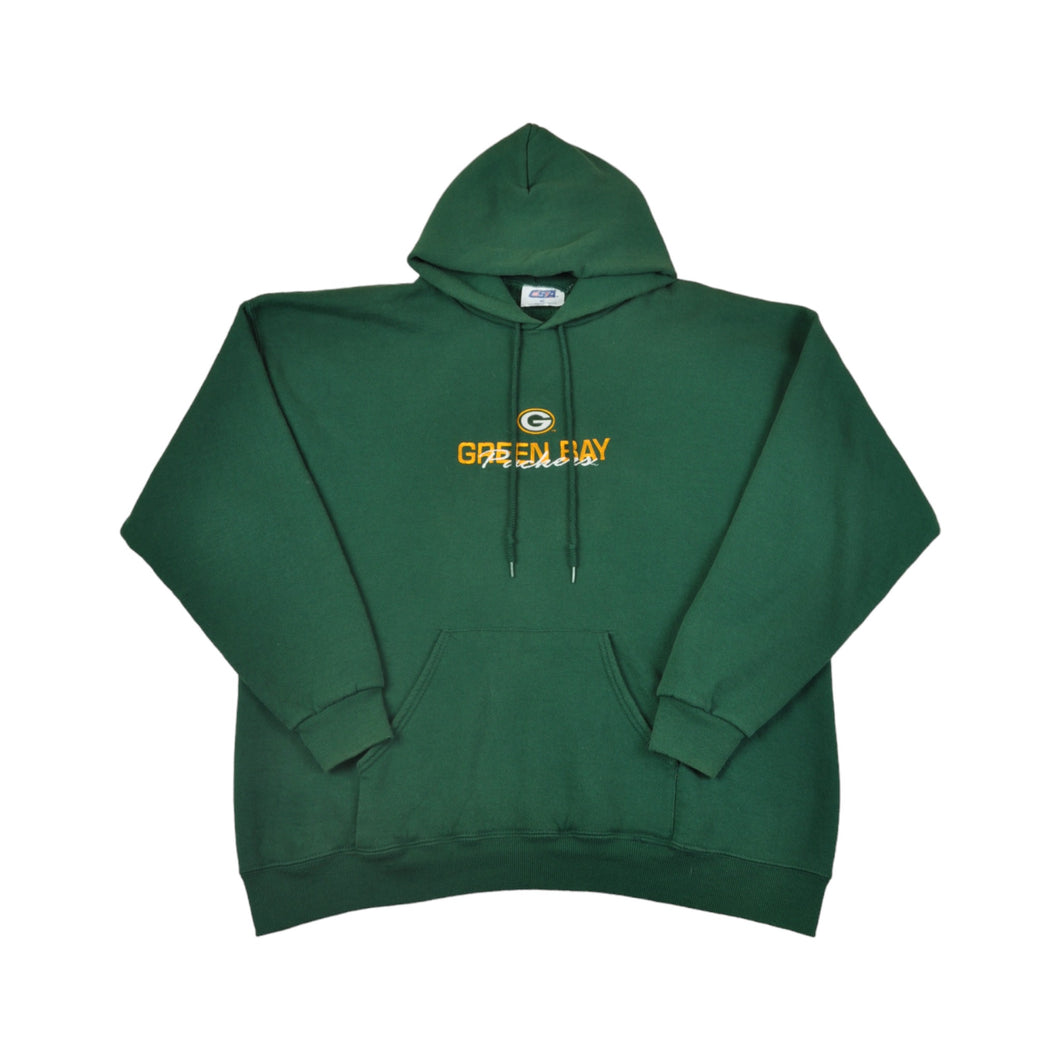 Vintage NFL Green Bay Packers Hoodie Sweatshirt Green XXL