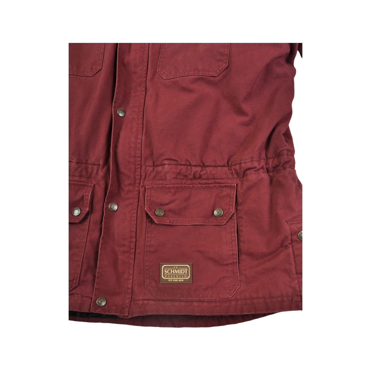 Vintage Schmidt Workwear Hooded Jacket Blanket Lined Maroon Ladies XXL
