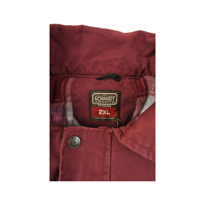 Vintage Schmidt Workwear Hooded Jacket Blanket Lined Maroon Ladies XXL