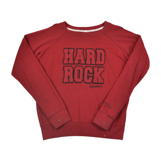 Vintage Hard Rock Crew Neck Sweatshirt Red Ladies Large