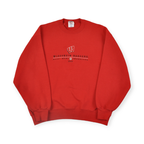 Vintage Wisconsin Rose Bowl 1999 Embroidered Sweatshirt Red Large