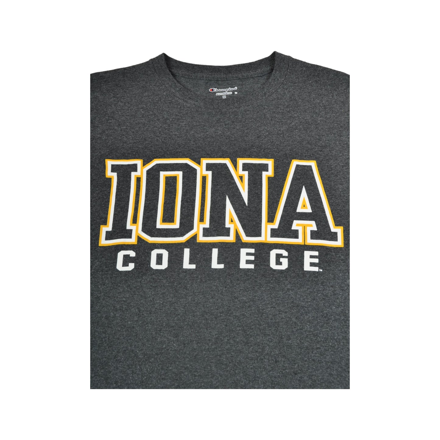 Vintage Champion Iona College T-shirt Grey Medium