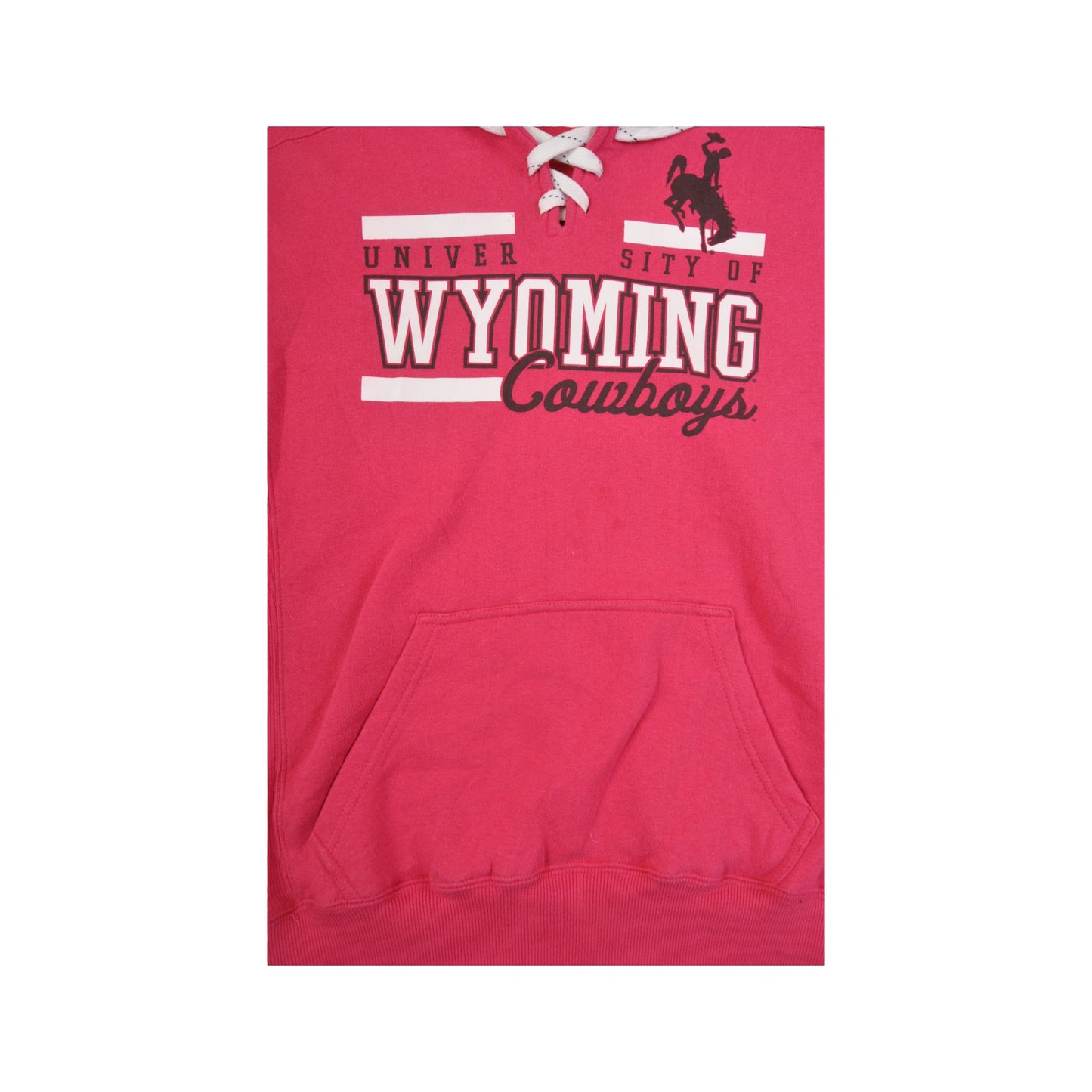 Vintage University Wyoming Cowboys Hoodie Sweatshirt Pink Ladies Large