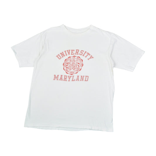 Vintage University of Maryland Single Stitch T-Shirt White XL