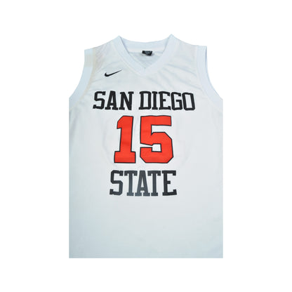 Vintage Nike San Diego State Basketball Jersey White Large
