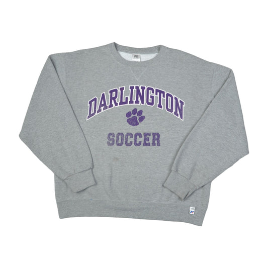 Vintage Russell Athletic Darlington Soccer Sweater Grey Medium
