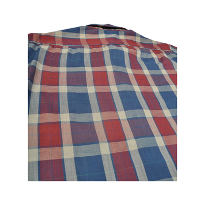 Vintage Lee Shirt Check Pattern Short Sleeve Blue Medium