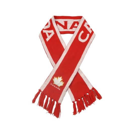 Vintage Canada Tassel Scarf Red