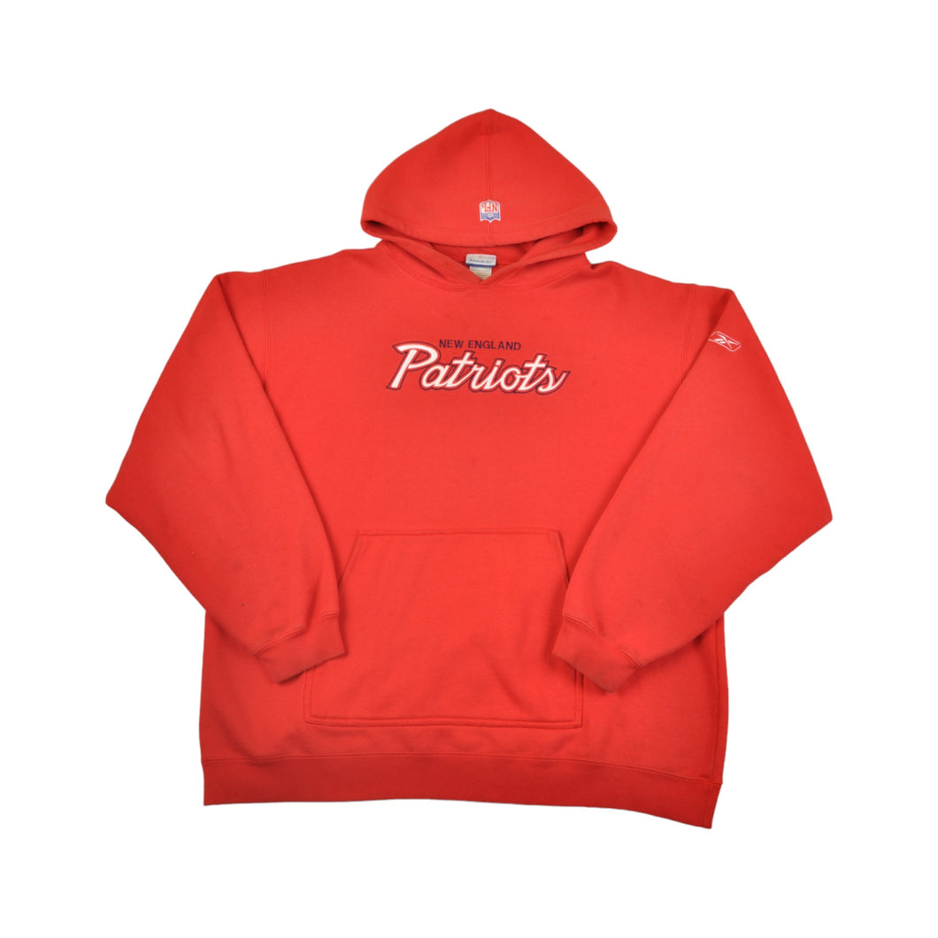 Vintage NFL New England Patriots Reebok Hoodie Sweatshirt Red XL