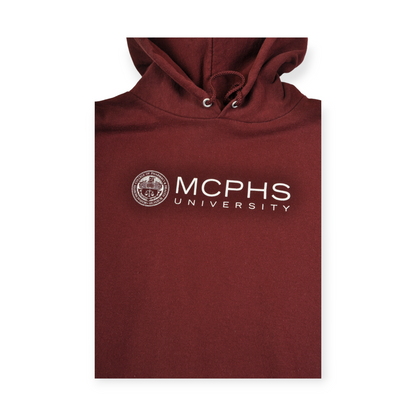 Vintage Champion MCPHS University Hoodie Sweatshirt Maroon Large