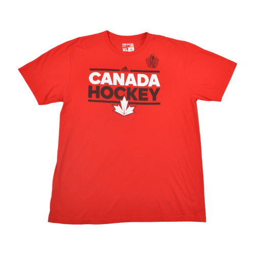 Vintage Adidas Canada Hockey T-shirt Red XL