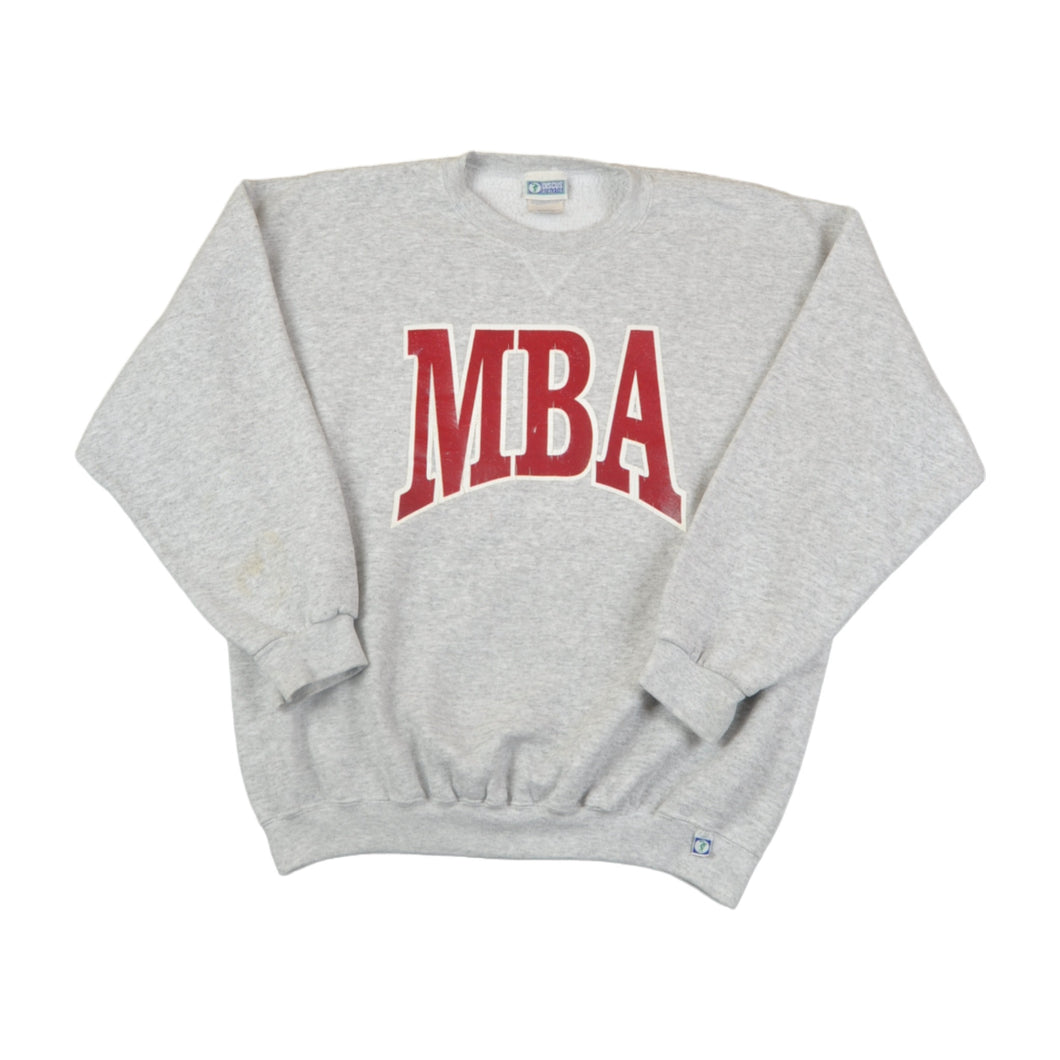 Vintage MBA Varsity Sweatshirt Grey XL