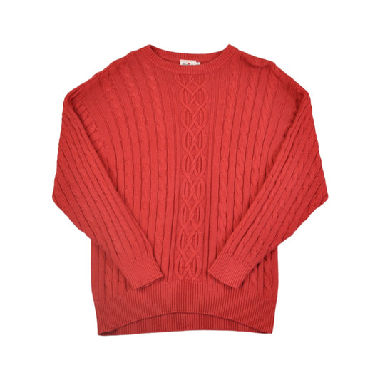 Vintage Cable Knit Knitwear Sweater Dark Pink Ladies XL