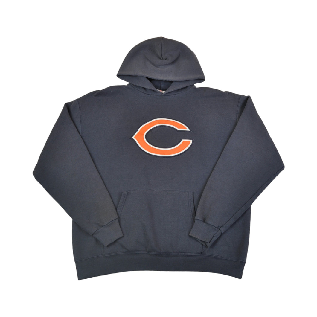 Vintage NFL Chicago Bears Hoodie Sweatshirt Navy Large