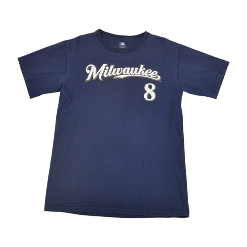 Vintage Milwaukee Brewers Baseball T-shirt Navy Medium