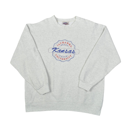 Vintage Jayhawks Kansas University Sweater Grey Medium