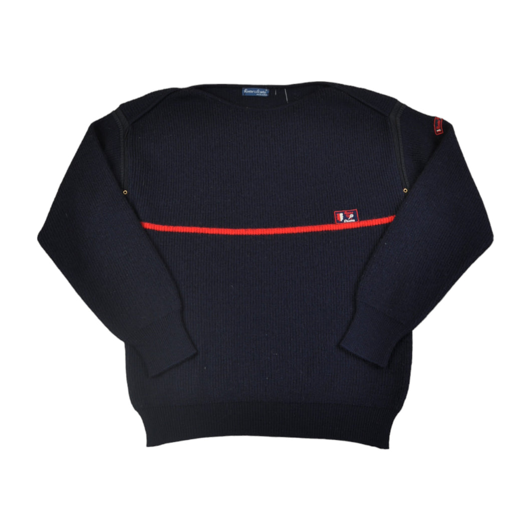 Vintage 80s Tennis Knitwear Sweater Navy Ladies Medium