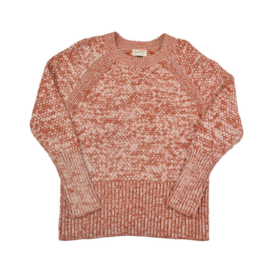 Vintage Knitwear Sweater Retro Pattern Orange Ladies Small