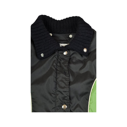 Vintage Ski Jacket 80s Style Black/Green Ladies Medium