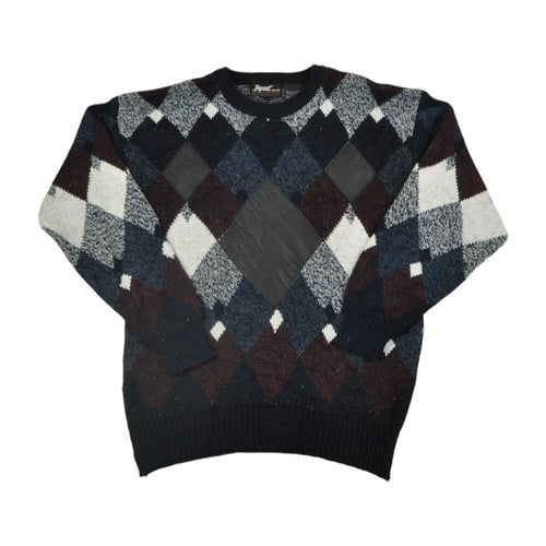 Vintage Knitwear Sweater Retro Pattern Medium