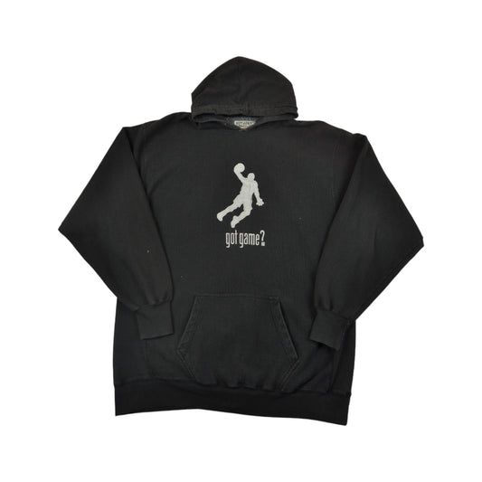 Vintage Steve & Barry's Basketball Hoodie Sweatshirt Black XXL