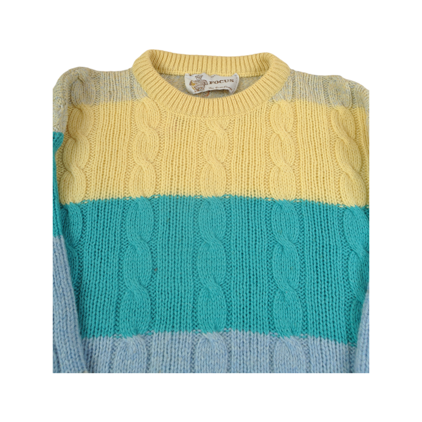 Vintage Knitted Jumper Retro Stripe Pattern Ladies Medium