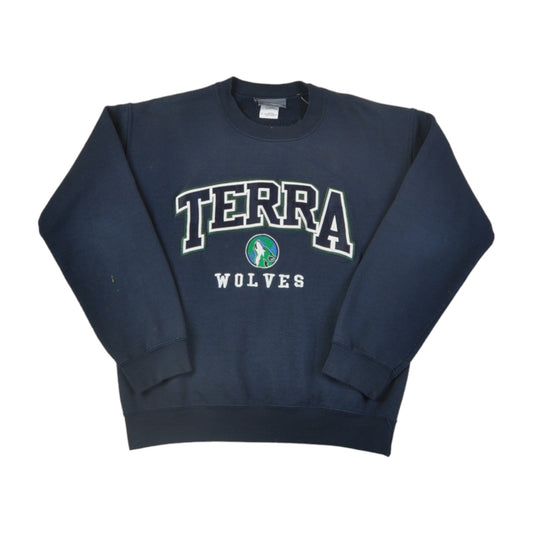 Vintage Terra Wolves Sweatshirt Navy Small