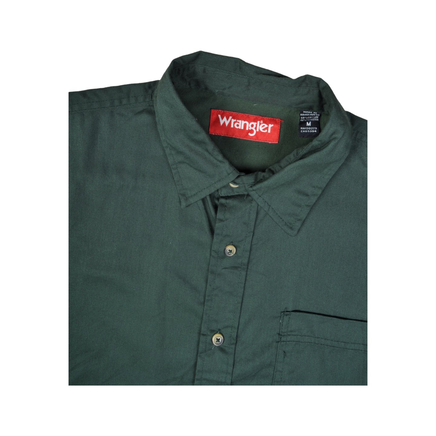 Vintage Wrangler Shirt Long Sleeve Green Medium