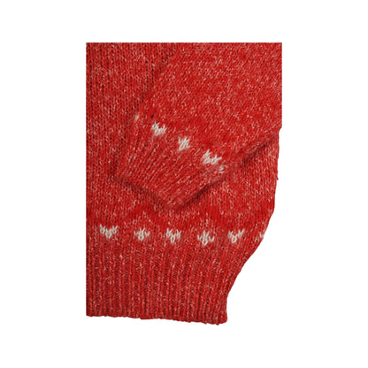 Vintage Knitwear Sweater Scandi Pattern Red Ladies Small