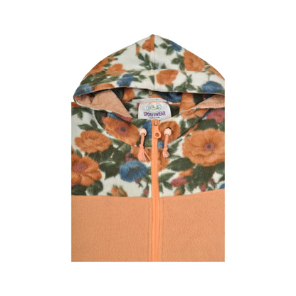 Vintage Fleece Jacket Block Colour Orange Ladies XL