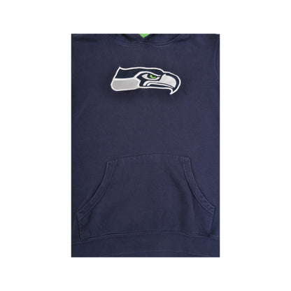 Vintage NFL Seattle Seahawks Hoodie Sweatshirt Navy Small