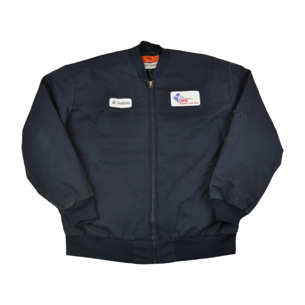 Vintage Workwear Bomber Jacket Navy XXL