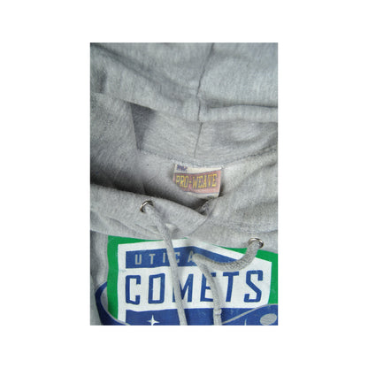 Vintage Utica Comets Hoodie Sweater Grey XL