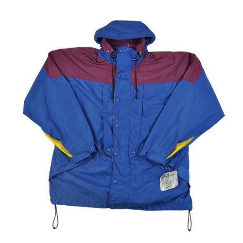 Vintage Ski Jacket Waterproof Blue Large
